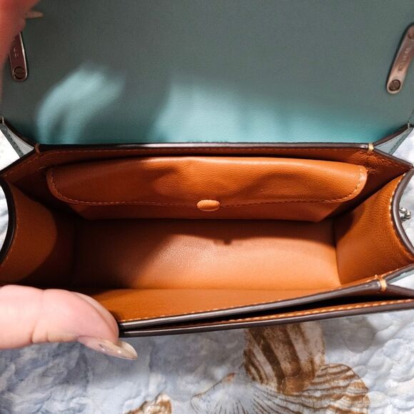 NWT Coach Bandit Crossbody Purse in Faded Blue Calf Leather - Picture 6 of 9